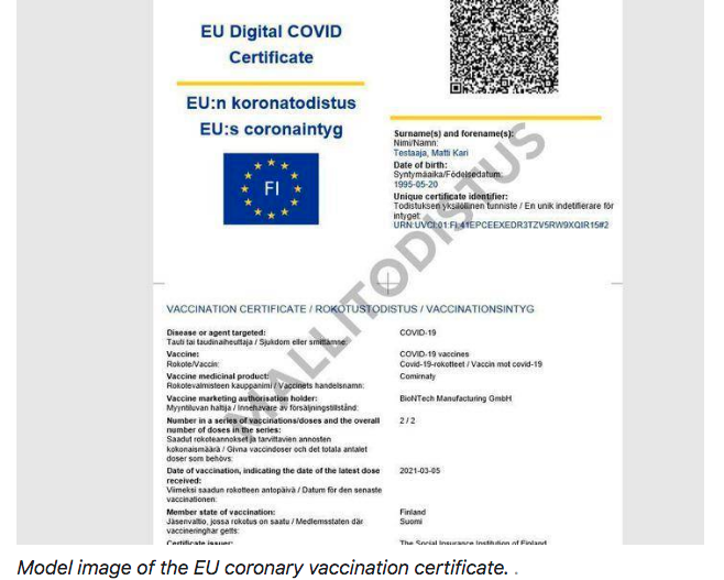 Nga nesër, çertifikata e BE falas në Omakanta